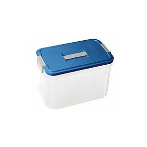 Коробка с крышкой и ручкой Hobby Vanity 14L 37x22x22,5см прозрачная / синяя