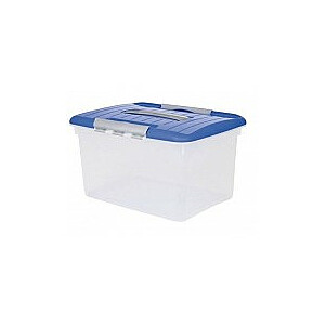 Коробка с крышкой и ручкой Hobby Optima 30L 42,8x34x28,1см прозрачная / синяя