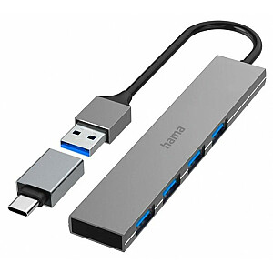 Hama Hub Premium USB 3.2 4 x USB-A, ультратонкий