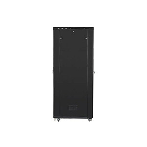 Szafa stojąca Rack 19 cali 47U 800x1200mm, drzwi szklane LCD (FLAT PACK) czarna