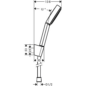 Pulsify 105 1jet, rokas dušas komplekts ar turētāju un dušas vadu 1250mm, hroms