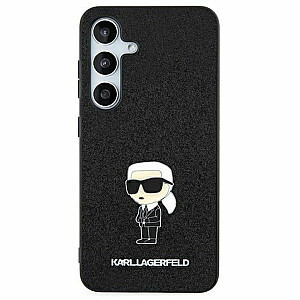 Karl Lagerfeld Жесткий футляр для Samsung Galaxy A35 с фиксированным блестящим логотипом Ikonik, металлический значок, черный