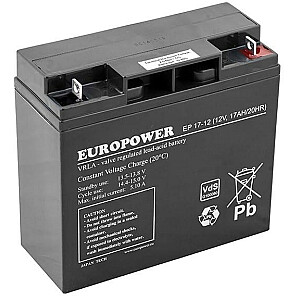 AGM akumulators EUROPOWER EP sērija 12 V 17 Ah (kalpošanas laiks 6-9 gadi)
