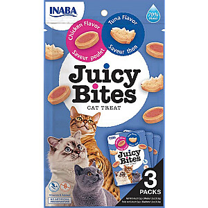 INABA Juicy Bites ar vistu un tunci - Kaķu kārums - 3 x 11 g