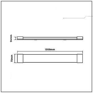 LED lampa V-TAC VT-8330 30W lineāra, uz virsmas montēta 120cm 155Lm/W 4000K 4650lm (Art. 20363) Balta