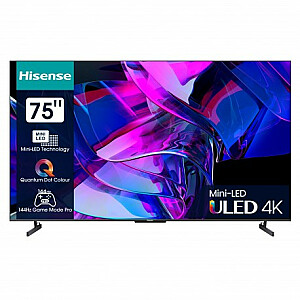 Hisense U7KQ 75U7KQ телевизор 190,5 cm (75") 4K Ultra HD Smart TV Wi-Fi Антрацит 1000 cd/m²