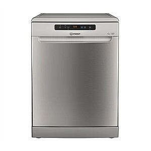 INDESIT | Dishwasher | D2F HD624 AS | Free standing | Width 60 cm | Number of place settings 14 | Number of programs 9 | Energy efficiency class E | Display | Silver
