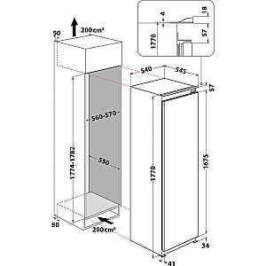 Iebūvēts ledusskapis Whirlpool ARG 18082