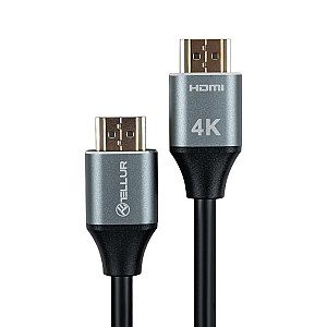 Высокоскоростной кабель Tellur HDMI 2.0, 4K, 18 Гбит/с, Ethernet, позолоченный, 5 м, черный