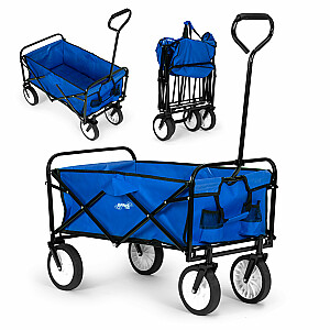 Складная транспортная тележка, большая тележка для пляжного сада, 70 кг, синяя