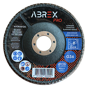 Диск шлифовальный пластинчатый 125мм G36 цирконий ABREX