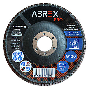 Slīpējamais disks lapiņu 125mm G120 cirkonijs ABREX