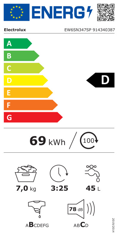 Veļas mašīna ELECTROLUX EW6SN347SP