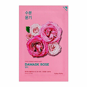 HOLIKA HOLIKA Pure Essence Mask Sheet Pretgrumbu maska Damaskas roze ar rožu ekstraktu 20 ml