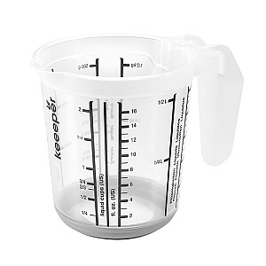 Мерный стаканчик с нескользящей функцией 0,5 л Massimo Ø10,5x11,5 см прозрачный/серый