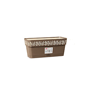 Ящик для цветов с поддоном Gaia 30x13x12 см коричневый