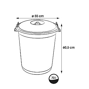 Контейнер для мусора Mega 70L Hugo Ø55x60,5см темно-зеленый