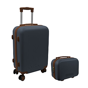 Набор чемоданов 2 шт 43 л (36x23x56 см) + 15 л (24x17x33 см) серый