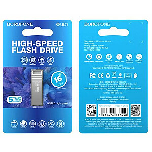 Borofone PENDRIVE BUD1 NIMBLE USB 2.0 16 ГБ серебристый
