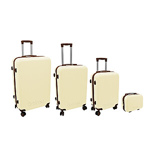 Набор чемоданов из 4 штук 98L (48x29x75cm) + 60L (42x25x64cm) + 43L (36x23x56cm) + 15L (24x17x33cm) белый
