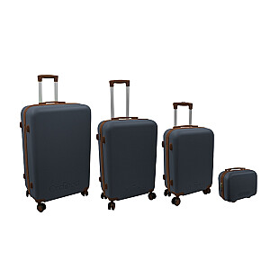 Набор из 4 чемоданов 98 л (48x29x75 см) + 60 л (42x25x64 см) + 43 л (36x23x56 см) + 15 л (24x17x33 см) серый