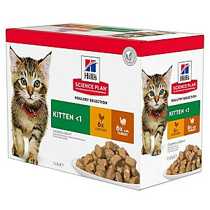 HILL'S Feline Kitten Multipack Paukštiena - saszetka 12x85g