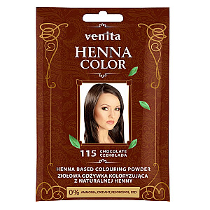 VENITA Henna Color augu kondicionētājs-krāsviela ar dabisko hennu 115 Šokolāde 25g