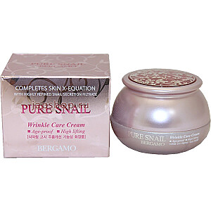BERGAMO Pure Snail Wrinkle Care Cream pretgrumbu sejas krēms ar gliemežu gļotu ekstraktu 50ml