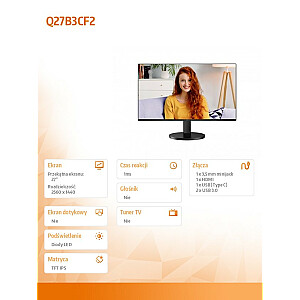 Monitor Q27B3CF2 27 cali IPS 100Hz HDMI USB-C HAS