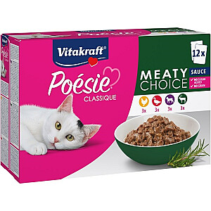 VITAKRAFT Poésie Classique Gaļas izvēle - mitrā kaķu barība - 12 x 85 g