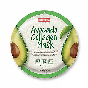 PUREDERM Avocado Collagen Mask Тканевая маска с авокадо 18г