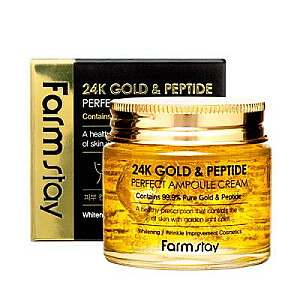 FARMSTAY 24K Gold & Peptide Perfect Ampoule Cream ампула для лица Gold & Peptides 80 мл