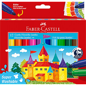 Flomasteri Faber-Castell Castle Jumbo 12 krāsas
