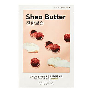 MISSHA Airy Fit Sheet Mask mitrinoša un barojoša lokšņu maska ar šī sviesta ekstraktu Shea sviests 19ml
