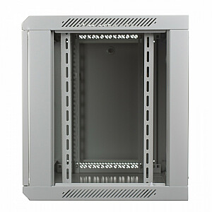 Szafa wisząca jednosekcyjna 19" 12U 635/600/600mm, drzwi szklane, szara (RAL 7035)