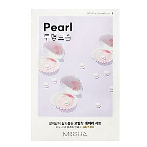 MISSHA Airy Fit Sheet Mask balinoša lokšņu maska ar pērļu ekstraktu Pearl 19ml