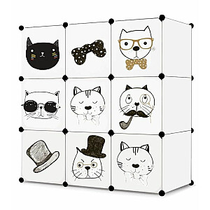 Children's modular cabinet bookcase for children 9x - cats