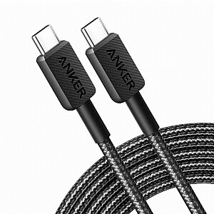 Anker 322 USB-C uz USB-C kabelis 0,9 m, melns