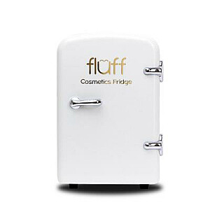 FLUFF Cosmetics Kosmētikas ledusskapis ar zelta logo Balts