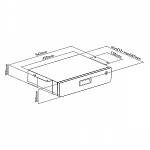 Szuflada podbiurkowa organizer 5kg max MC-461 