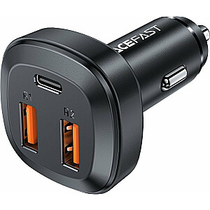 Acefast Charger Acefast Car Charger 66W 2x USB/USB Type C, PPS, Power Delivery, Quick Charge 4.0, AFC, FCP, SCP black (B9)