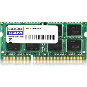 Память для ноутбука GoodRam SODIMM, DDR3, 8 ГБ, 1333 МГц, CL9 (GR1333S364L9 / 8G)