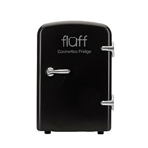 FLUFF Cosmetics Fridge kosmētikas ledusskapis ar sudraba logotipu, matēts melns