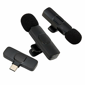 RoGer K9 Dual Digital 360° bezvadu Lavalier mikrofoni USB-C / Lightning / -42dB / 20m