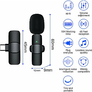 RoGer K9 Dual Digital 360° Беспроводные петличные микрофоны USB-C / Lightning / -42dB / 20m