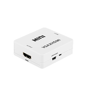 RoGer VGA uz HDMI video signāla pārveidotājs (+Audio) / balts