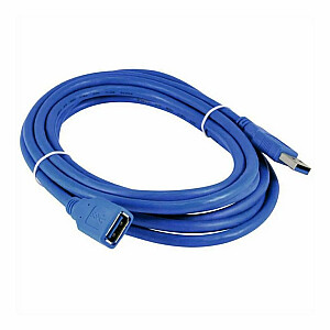 RoGer USB-A Extension Cable Pagarinātāja kabelis 5Gbps / 3m / zils