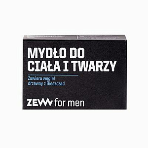 ZEW FOR MEN Мыло 3в1 для лица, тела и волос содержит древесный уголь Бещад 85мл