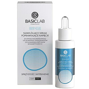 BASICLAB Esteticus увлажняющая сыворотка, улучшающая напряжение, с гиалуроновой кислотой 4% и аминокислотами, упругостью и наполнением 30 мл