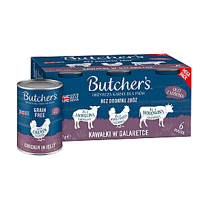 Butcher&#39;s Original Recipe in Jelly микс вкусов с кусочками печени или почек в желе корм для собак 6 x 400г